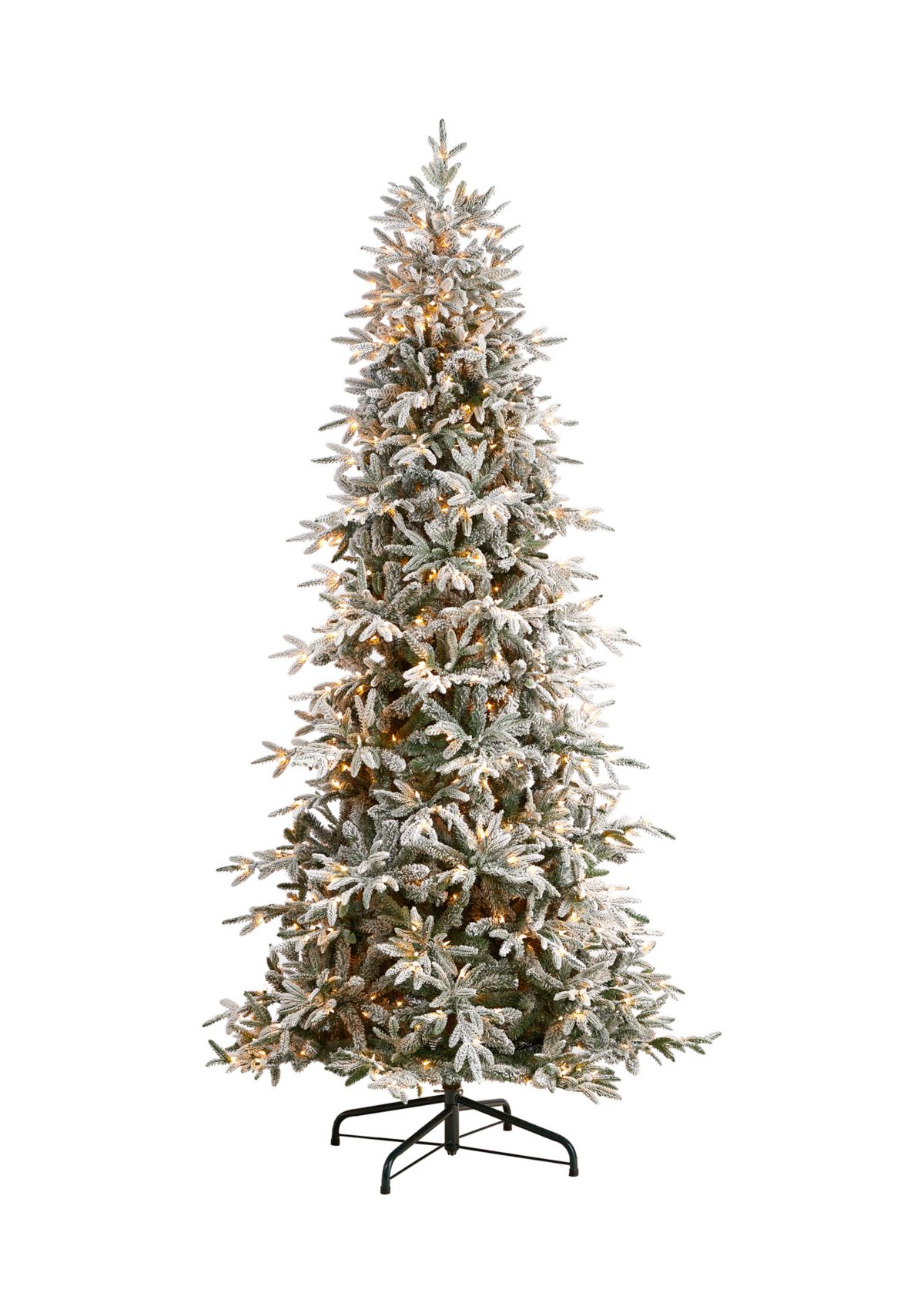 9.5-Foot Flocked Manchester Spruce Artificial Christmas Tree with 650 Lights and 1733 Bendable Branches