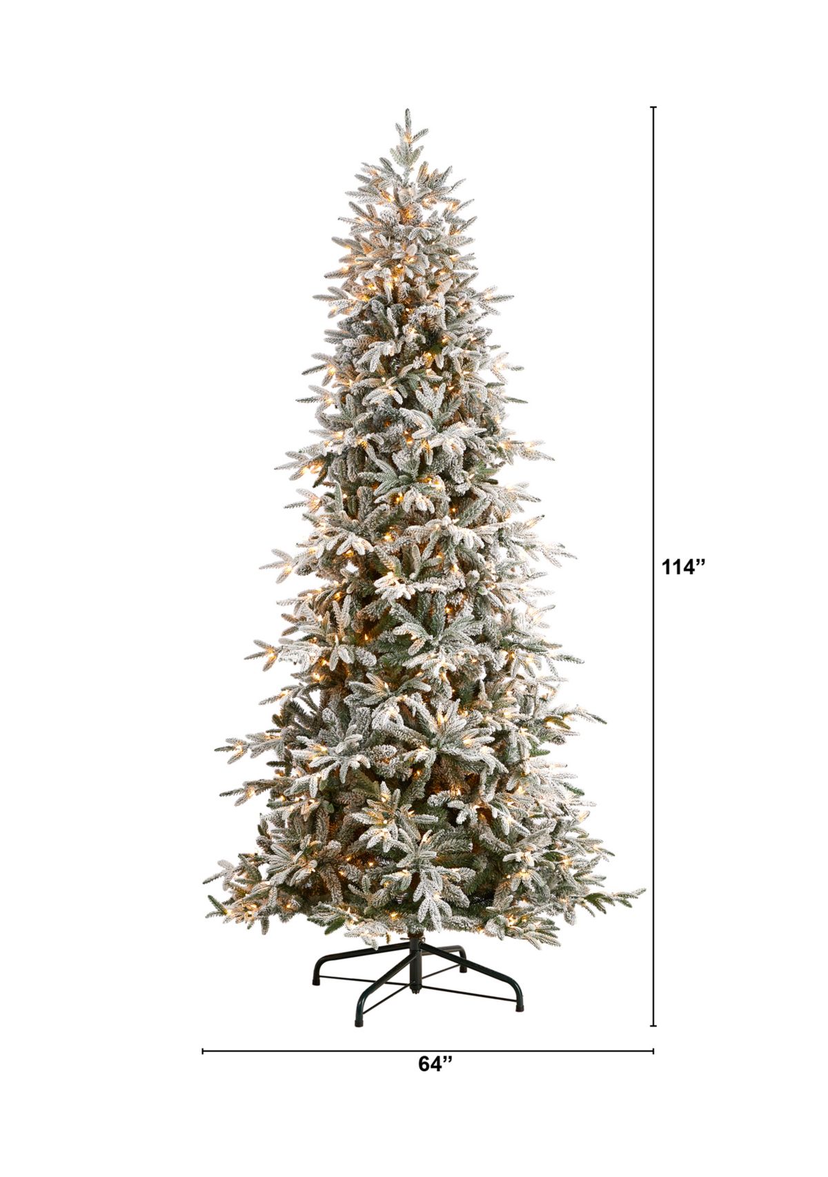 9.5-Foot Flocked Manchester Spruce Artificial Christmas Tree with 650 Lights and 1733 Bendable Branches