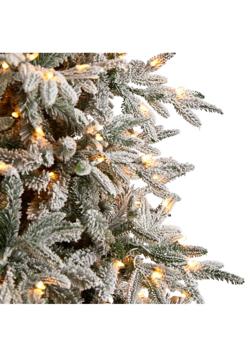 9.5-Foot Flocked Manchester Spruce Artificial Christmas Tree with 650 Lights and 1733 Bendable Branches