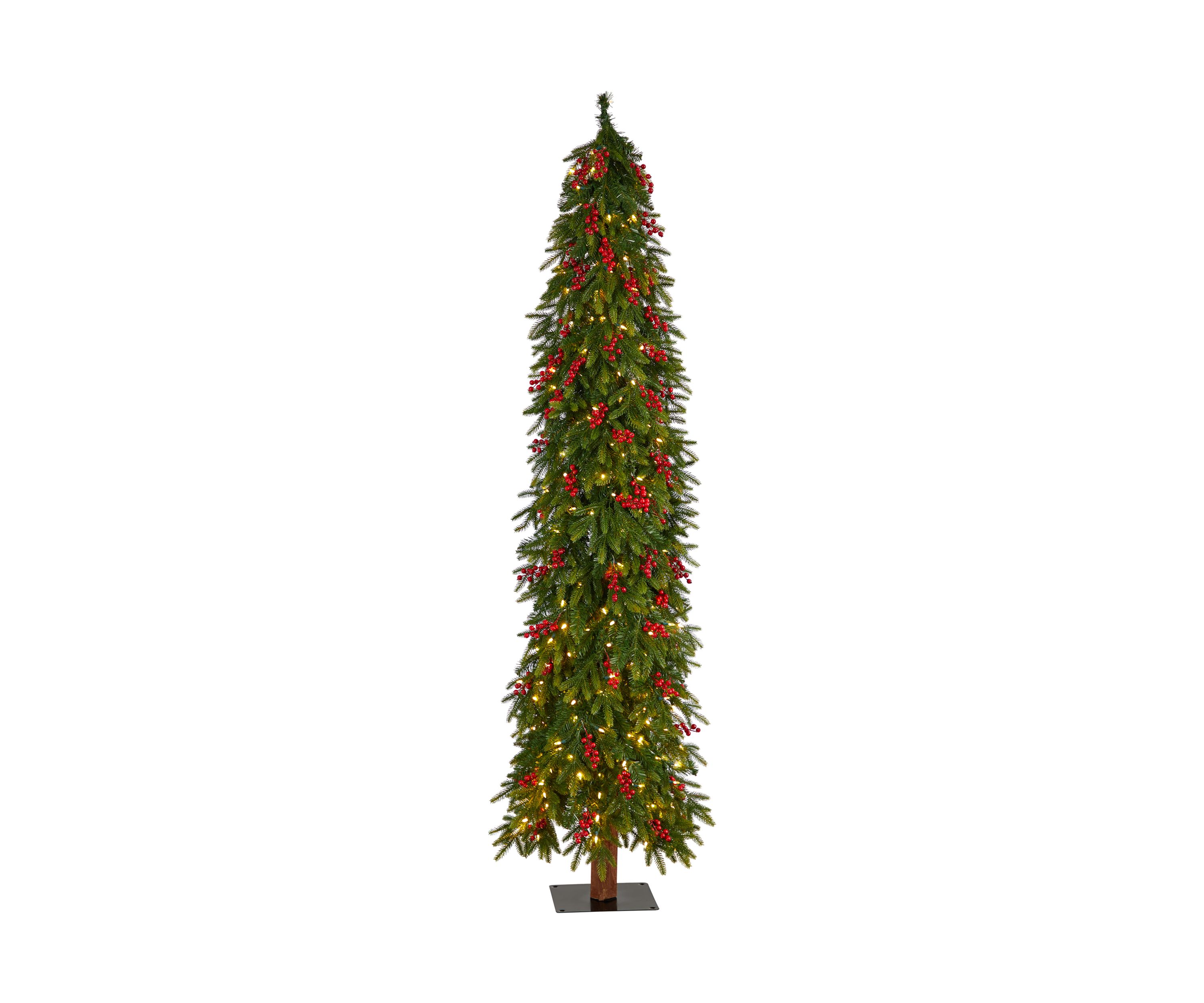 7-Foot Victoria Fir Artificial Christmas Tree with 300 Multi-Color (Multifunction) LED Lights, Berries and 565 Bendable Branches