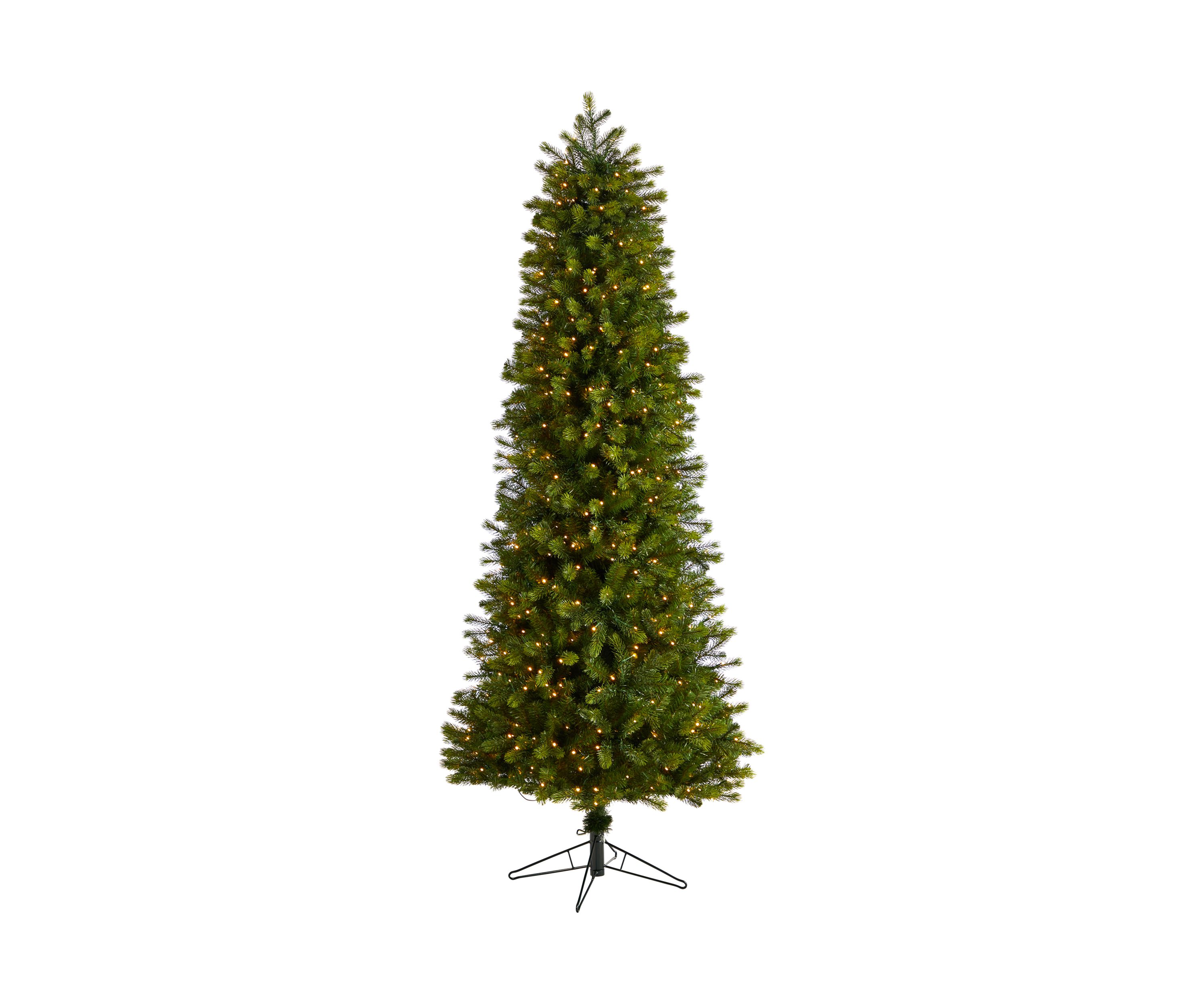 7.5-Foot Slim Colorado Mountain Spruce Artificial Christmas Tree with 600 (Multifunction with Remote Control) Warm White Micro LED Lights with Instant Connect Technology and 1316 Bendable Branches