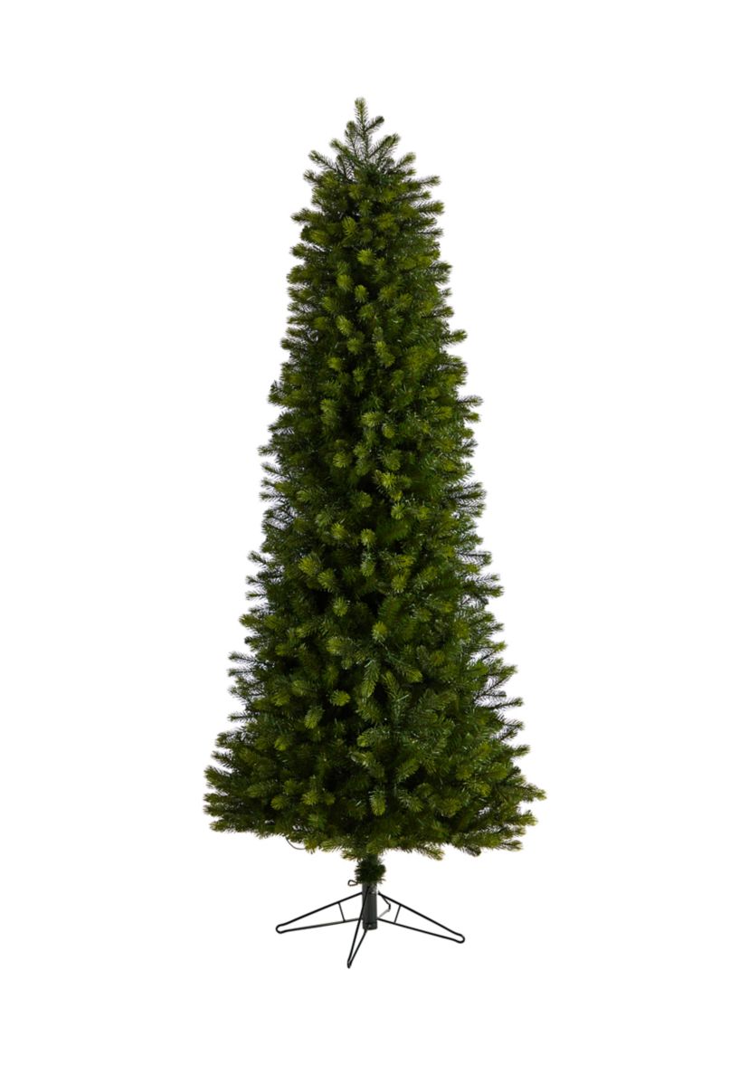 7.5-Foot Slim Colorado Mountain Spruce Artificial Christmas Tree with 600 (Multifunction with Remote Control) Warm White Micro LED Lights with Instant Connect Technology and 1316 Bendable Branches