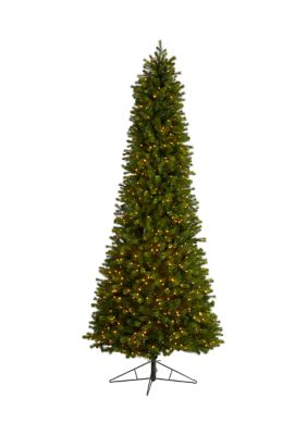 Nearly Natural 9.5-Foot Slim Colorado Mountain Spruce Artificial Christmas Tree with 1400 (Multifunction with Remote Control) Warm White Micro LED -  7601559T3514