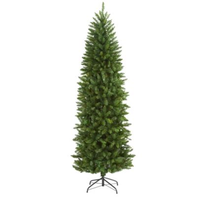 Nearly Natural 6.5-Foot Slim Green Mountain Pine Artificial Christmas Tree with 851 Bendable Branches -  7601559T4490