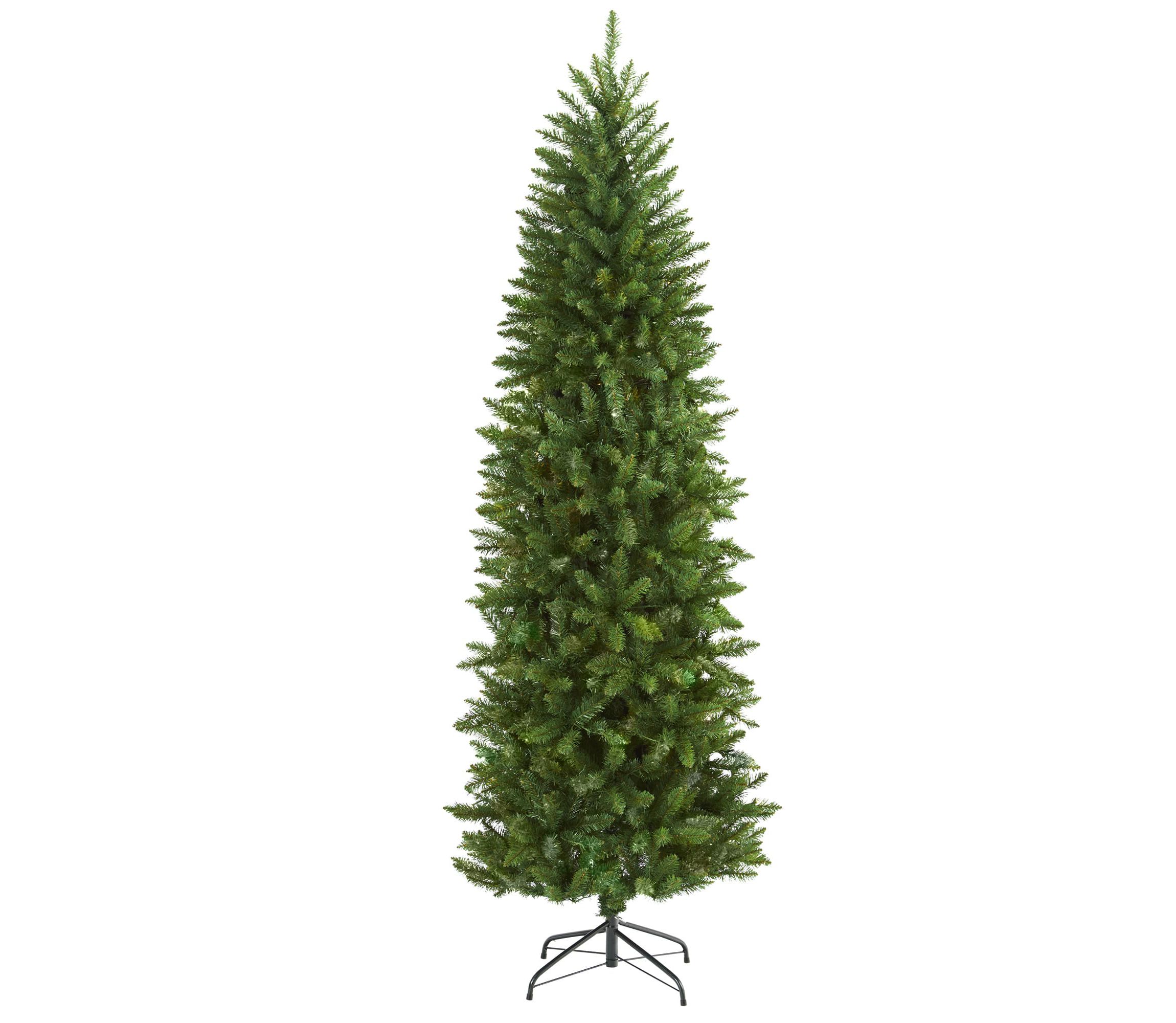 6.5-Foot Slim Green Mountain Pine Artificial Christmas Tree with 851 Bendable Branches