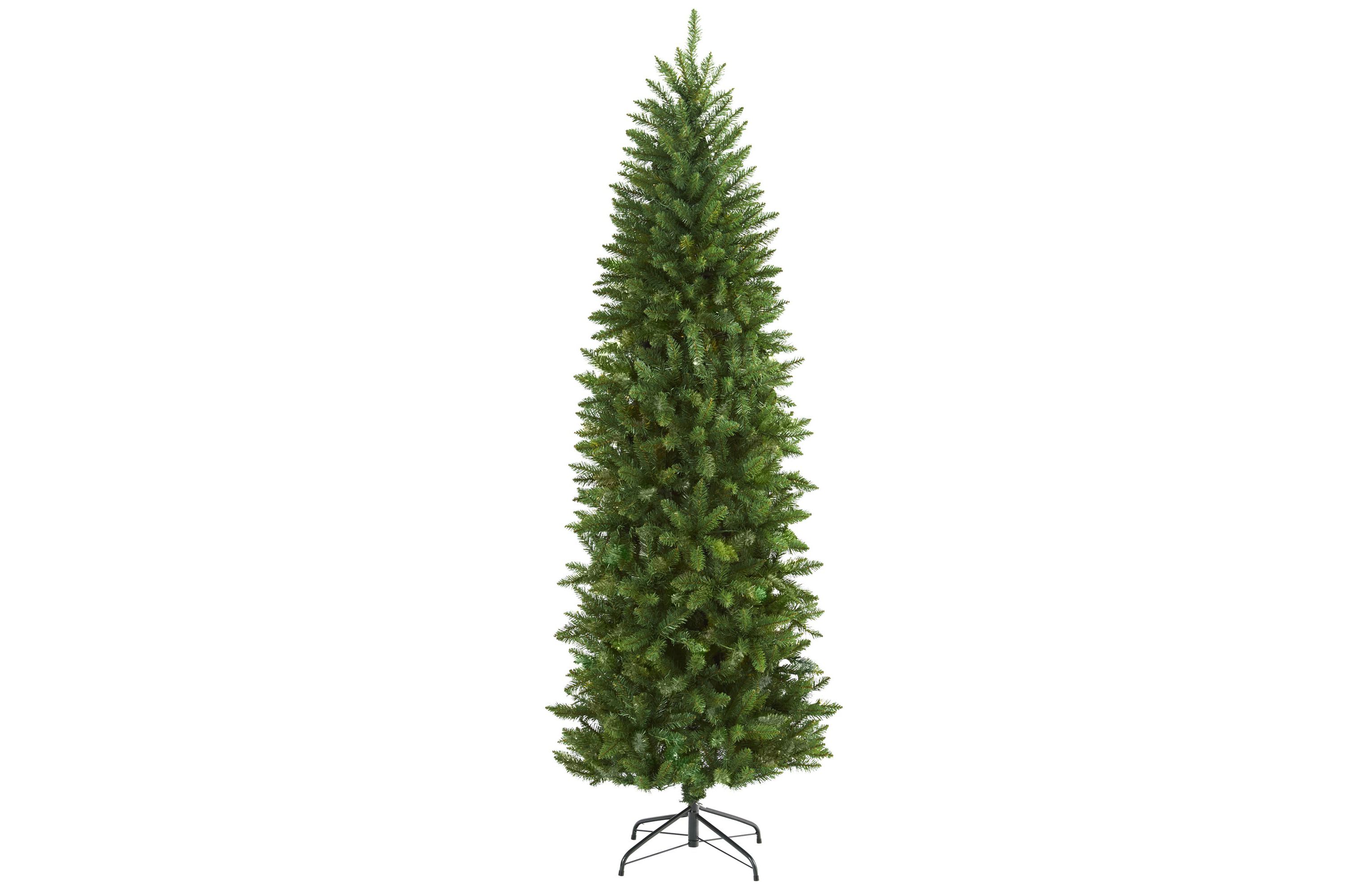 6.5-Foot Slim Green Mountain Pine Artificial Christmas Tree with 851 Bendable Branches