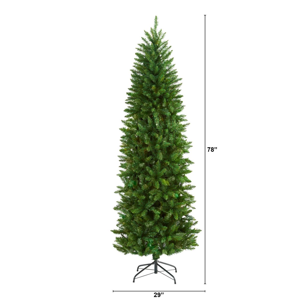 6.5-Foot Slim Green Mountain Pine Artificial Christmas Tree with 851 Bendable Branches