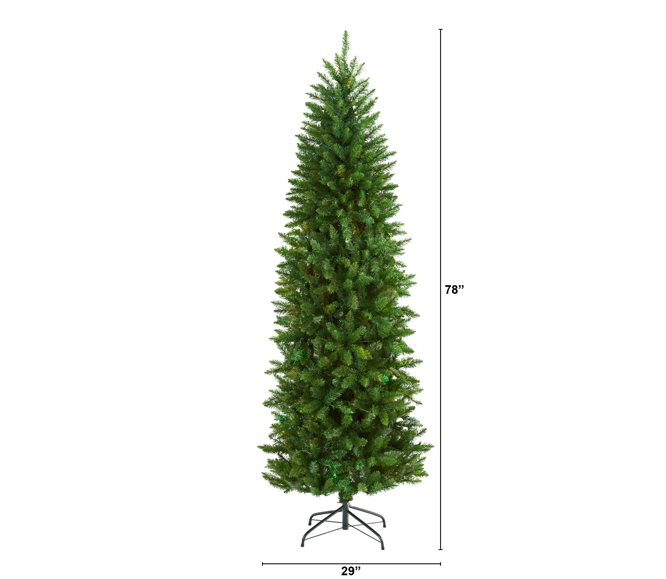 6.5-Foot Slim Green Mountain Pine Artificial Christmas Tree with 851 Bendable Branches