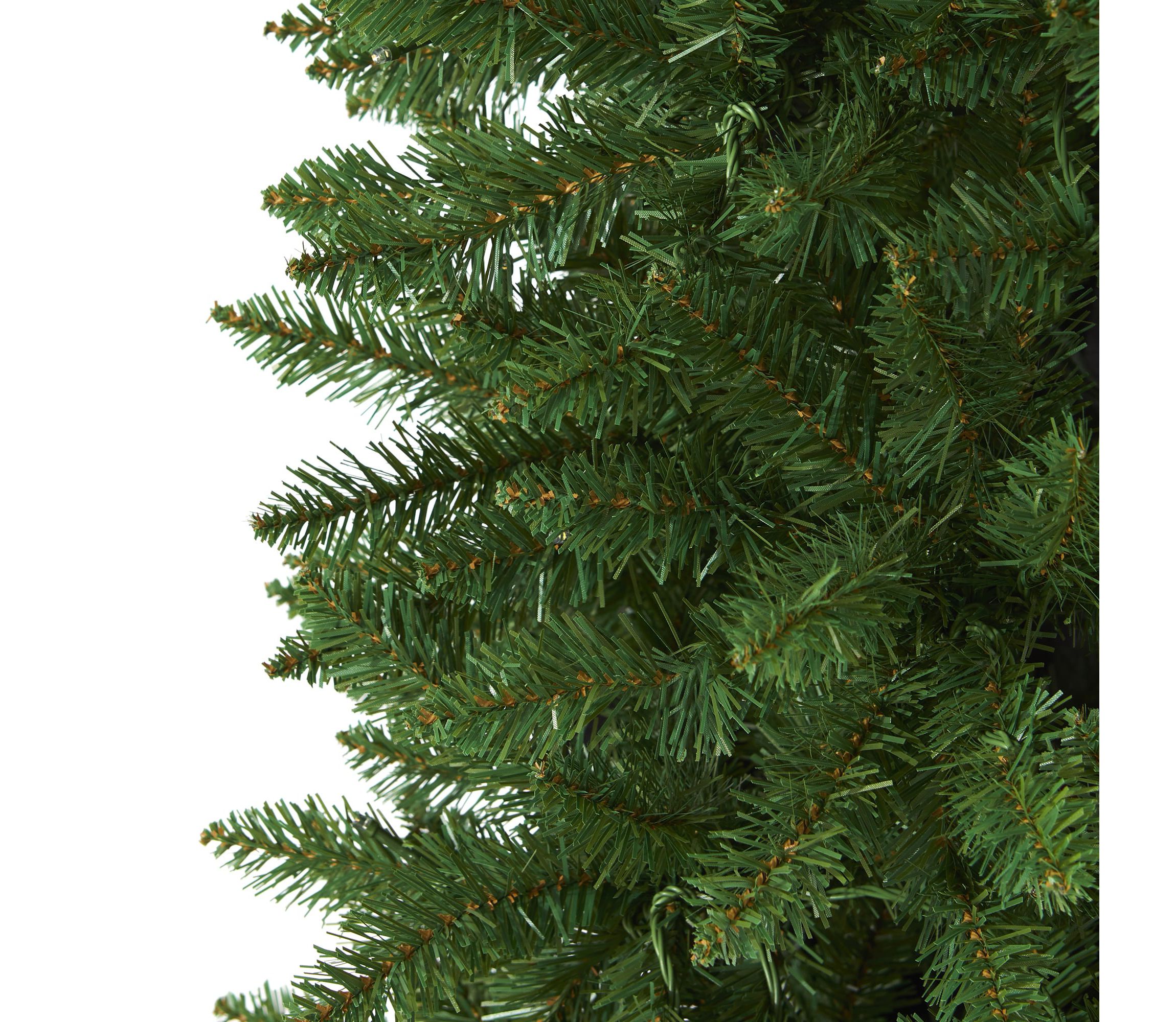 6.5-Foot Slim Green Mountain Pine Artificial Christmas Tree with 851 Bendable Branches