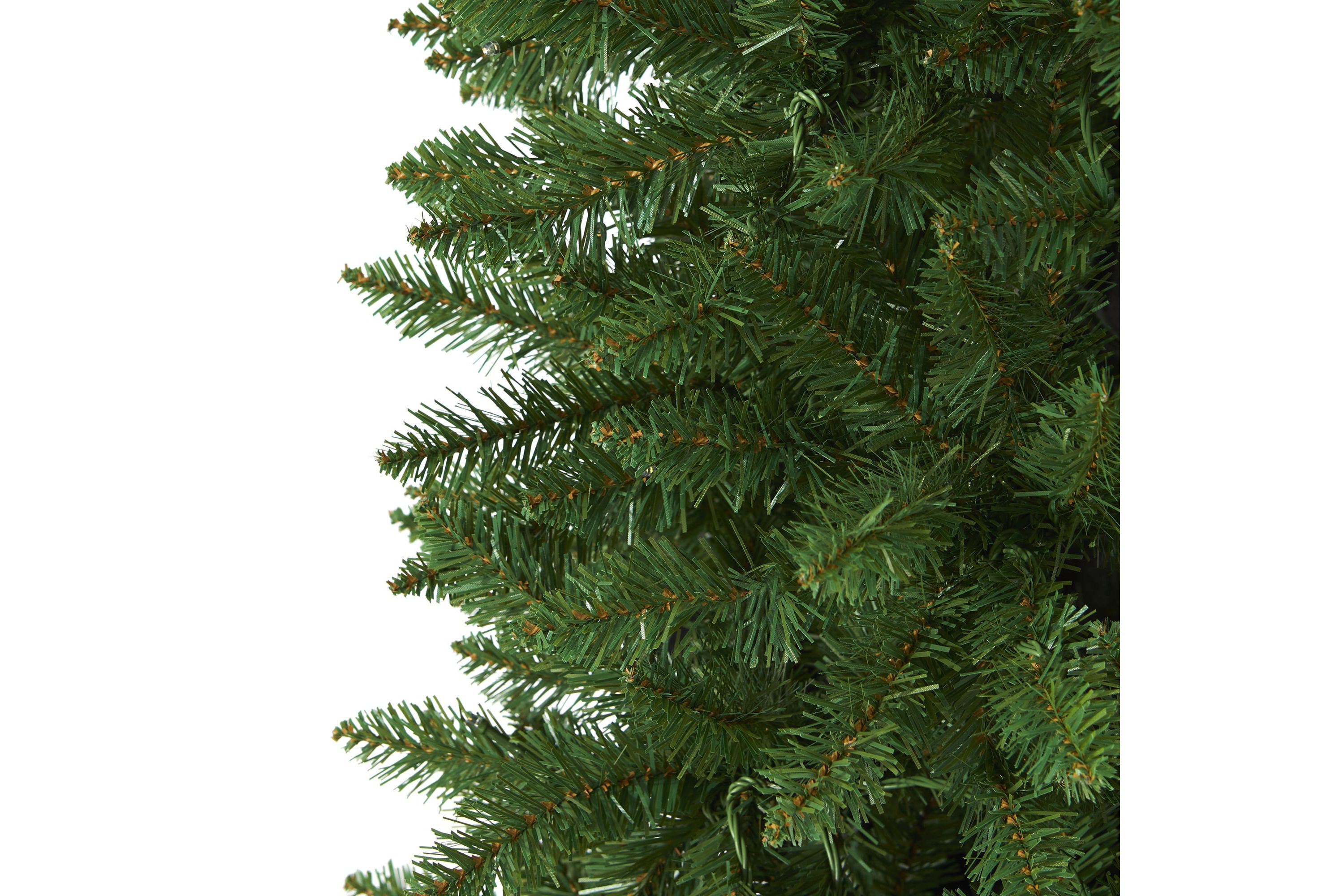 6.5-Foot Slim Green Mountain Pine Artificial Christmas Tree with 851 Bendable Branches