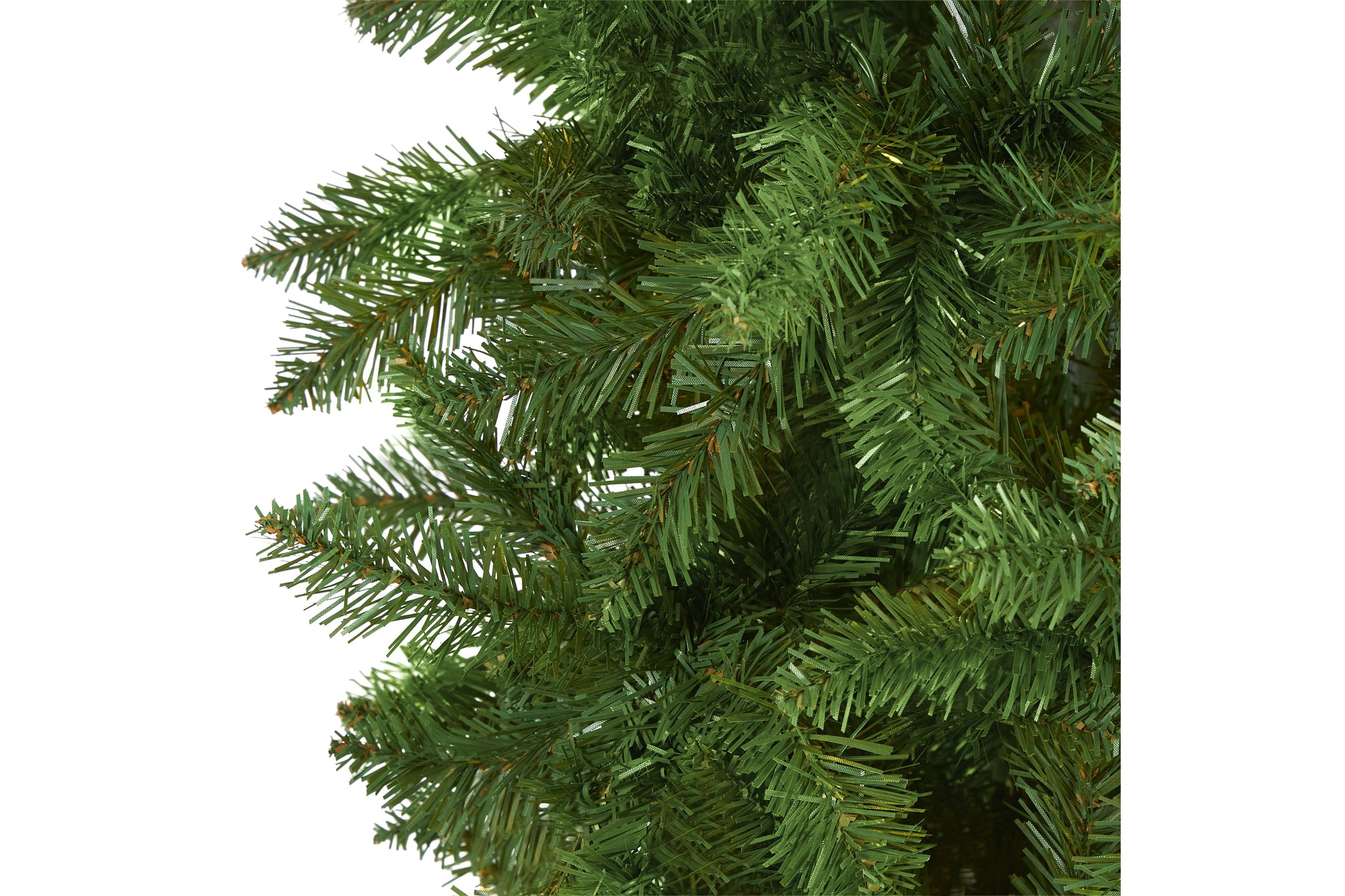 8-Foot Slim Green Mountain Pine Artificial Christmas Tree with 1348 Bendable Branches