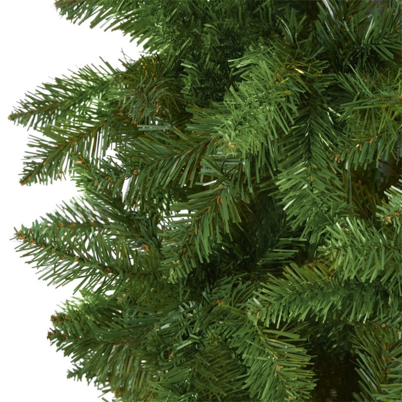 8-Foot Slim Green Mountain Pine Artificial Christmas Tree with 1348 Bendable Branches