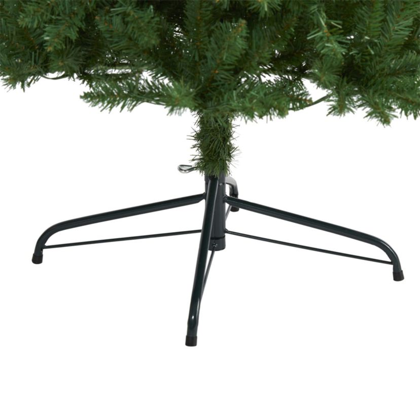 8-Foot Slim Green Mountain Pine Artificial Christmas Tree with 1348 Bendable Branches