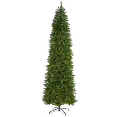 Nearly Natural 9-Foot Slim Green Mountain Pine Artificial Christmas Tree with 1860 Bendable Branches -  0192897445290