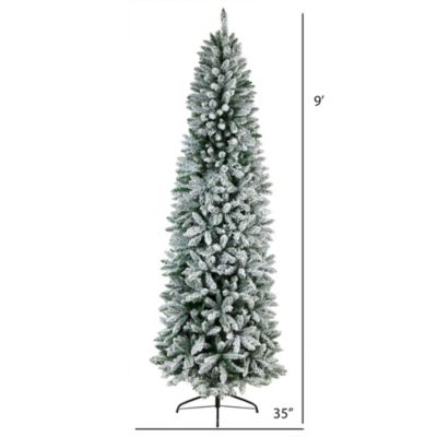 Foot Slim Flocked Montreal Fir Artificial Christmas Tree with Bendable Branches