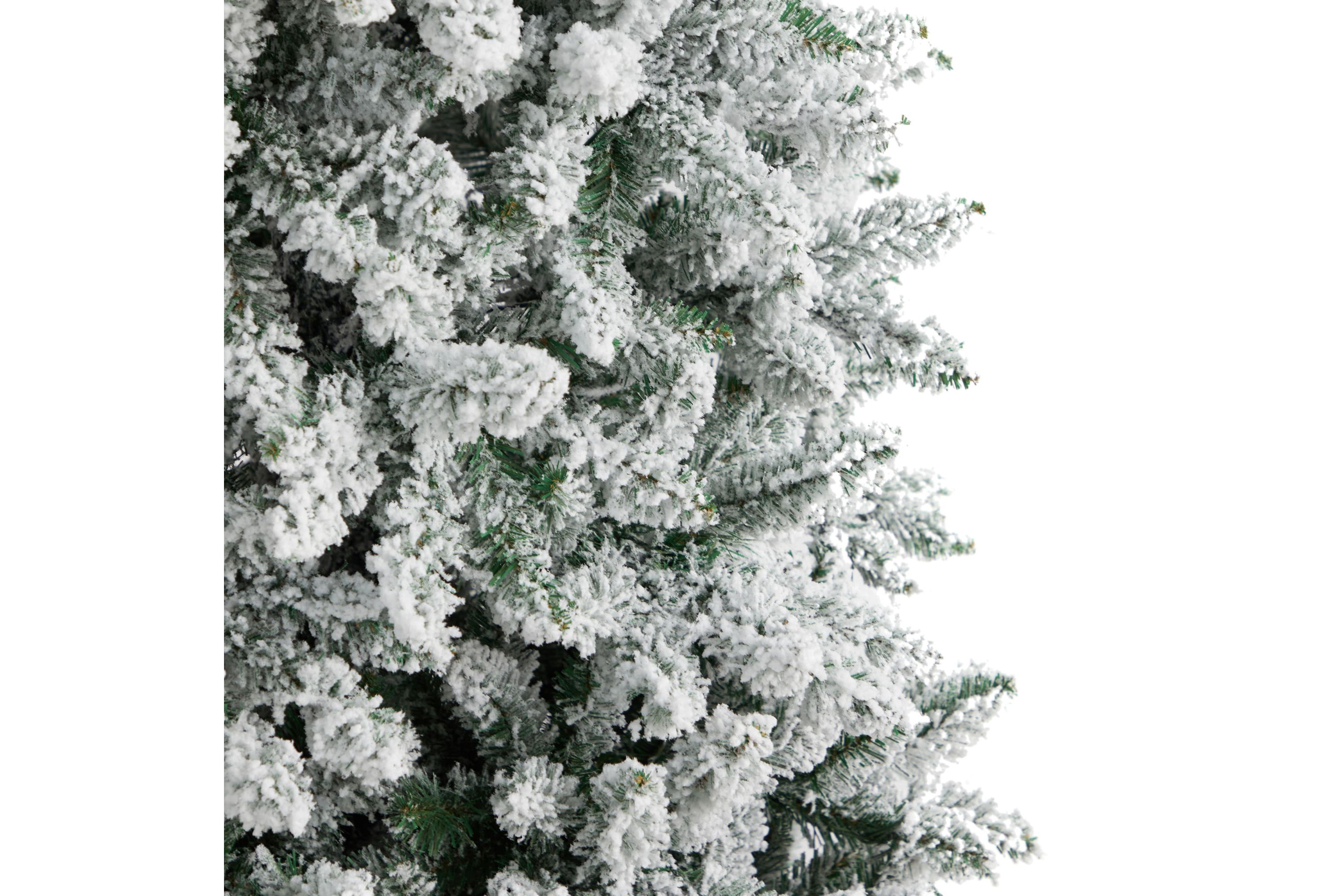 9-Foot Slim Flocked Montreal Fir Artificial Christmas Tree with 1860 Bendable Branches