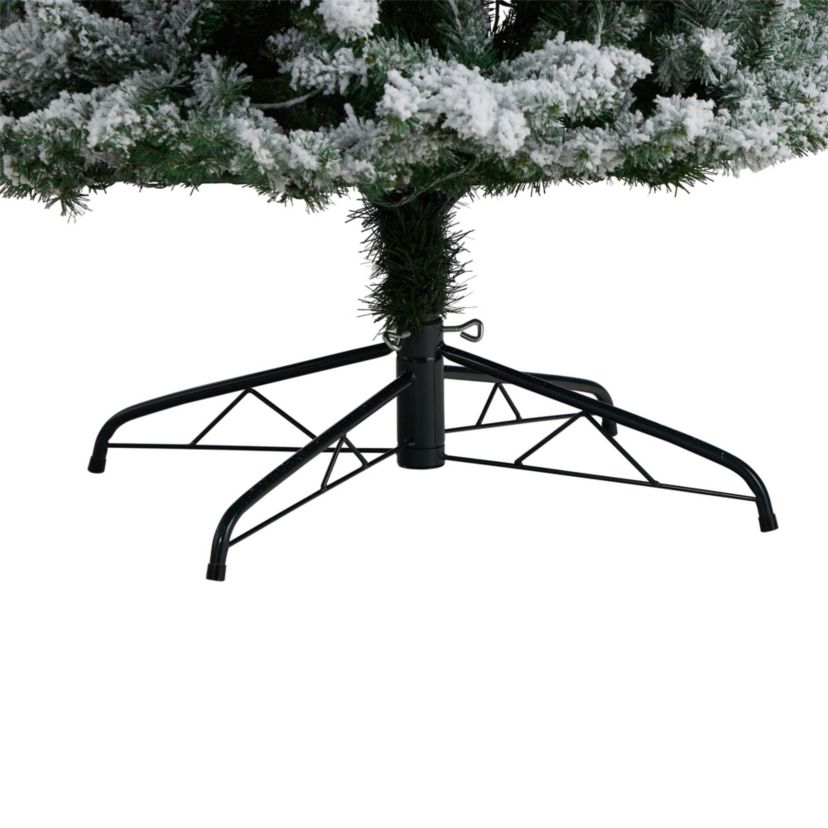 9-Foot Slim Flocked Montreal Fir Artificial Christmas Tree with 1860 Bendable Branches