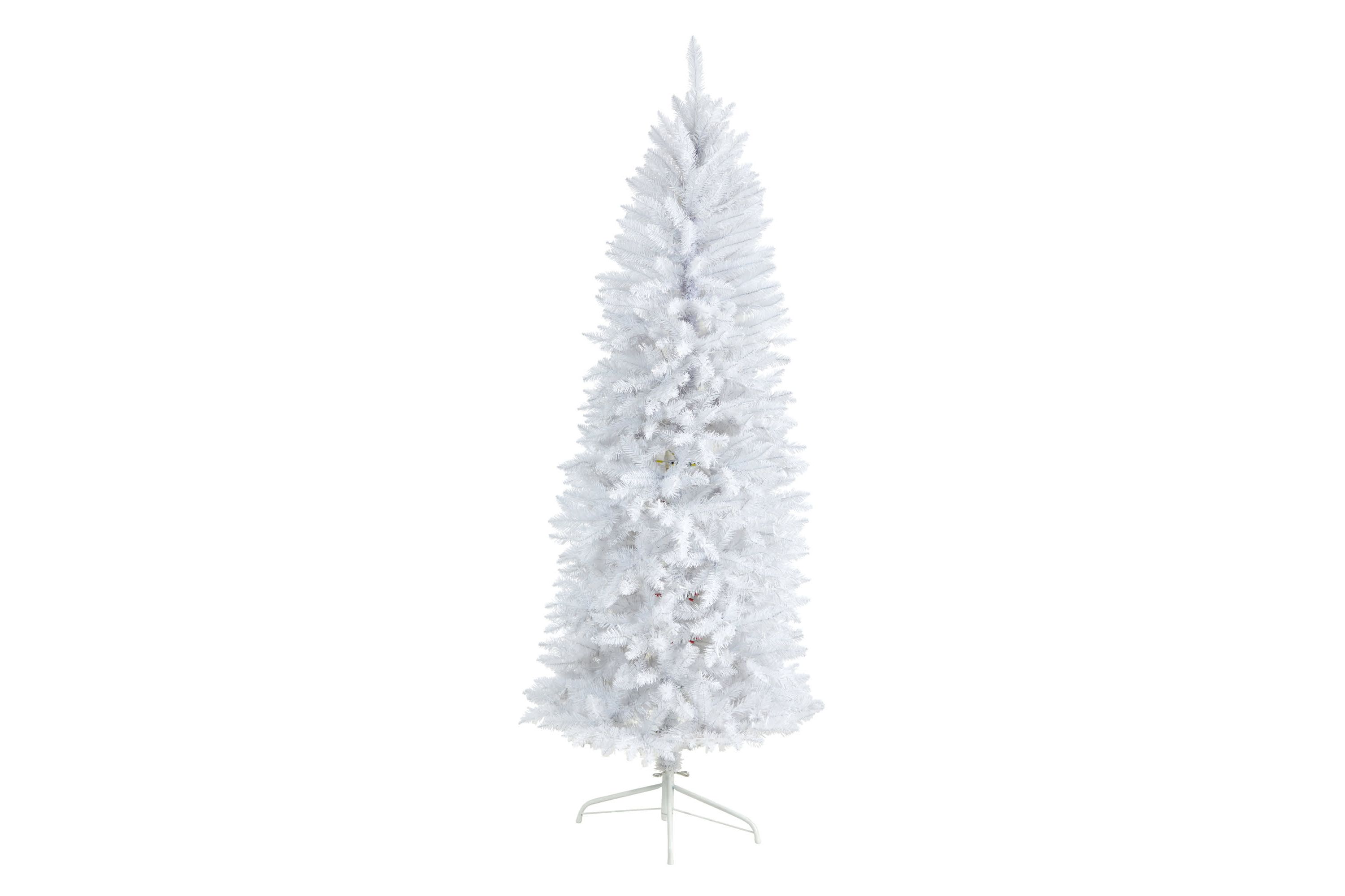 6-Foot Slim White Artificial Christmas Tree with 743 Bendable Branches
