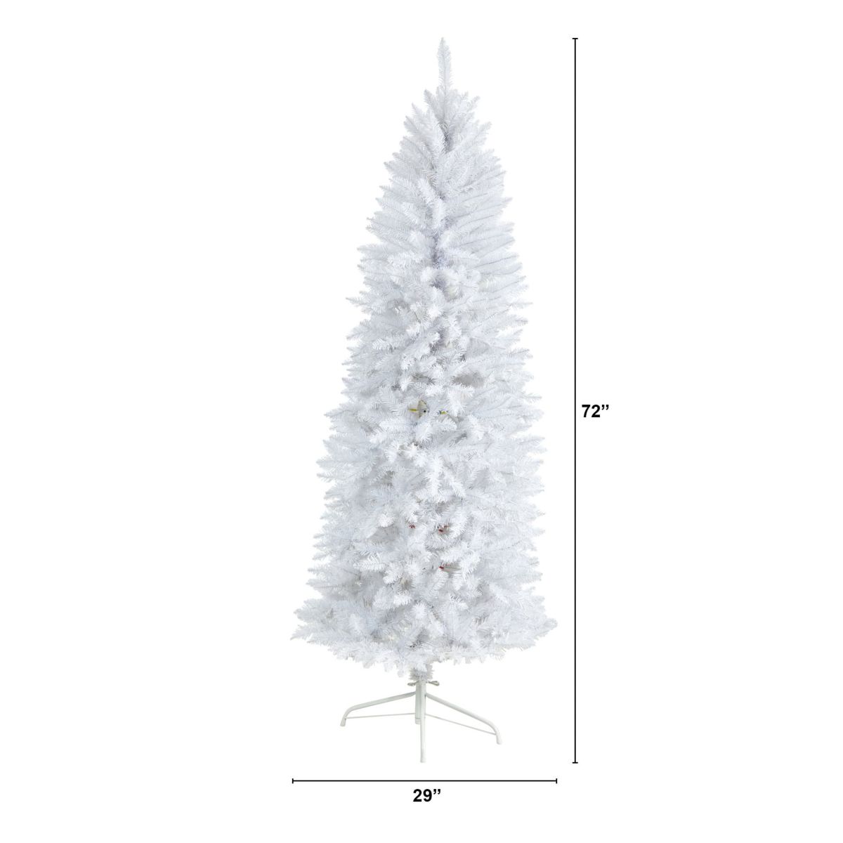 6-Foot Slim White Artificial Christmas Tree with 743 Bendable Branches