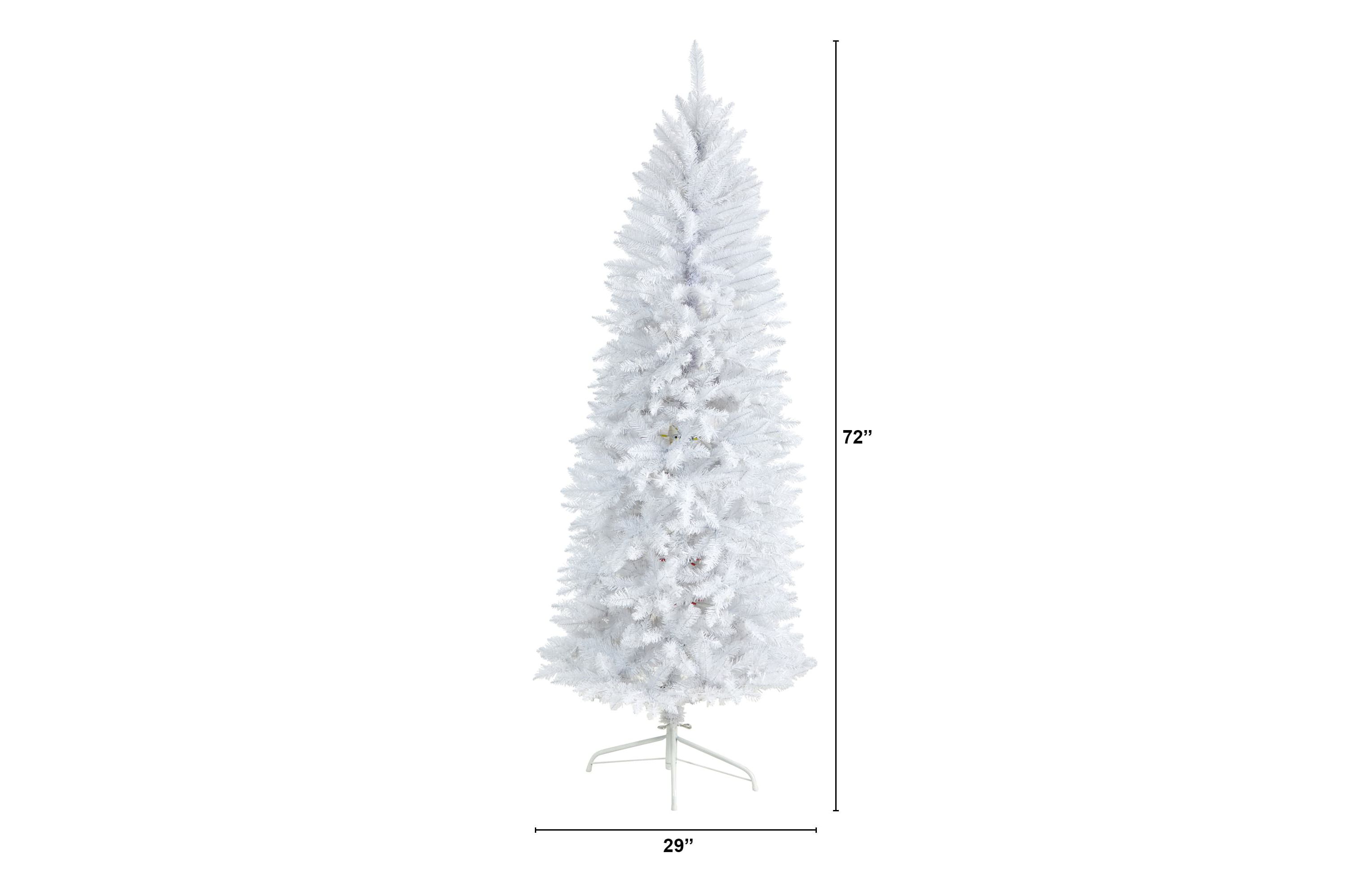 6-Foot Slim White Artificial Christmas Tree with 743 Bendable Branches