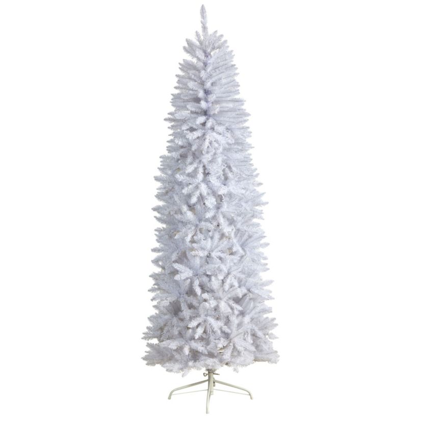 7-Foot Slim White Artificial Christmas Tree with 995 Bendable Branches