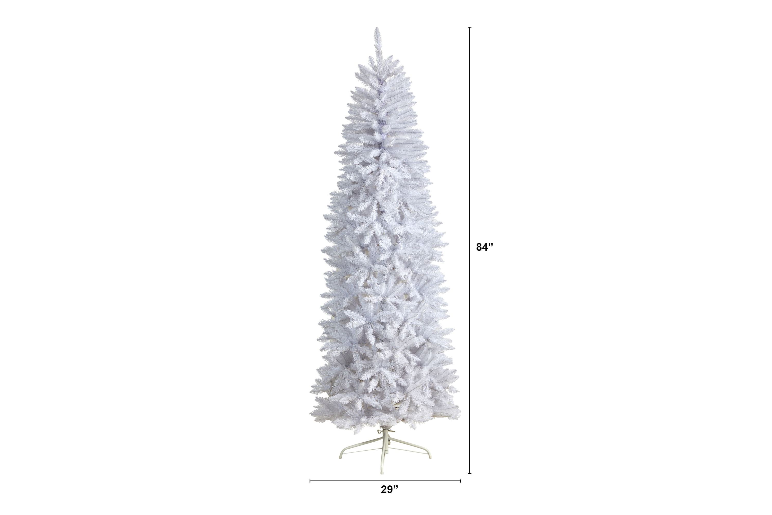7-Foot Slim White Artificial Christmas Tree with 995 Bendable Branches