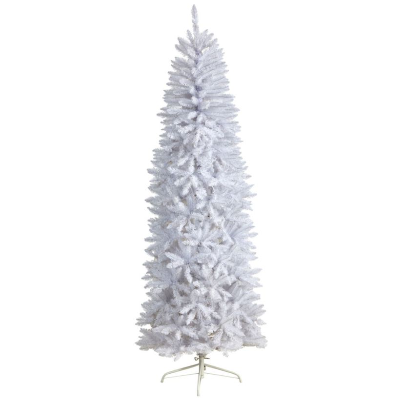 7-Foot Slim White Artificial Christmas Tree with 995 Bendable Branches
