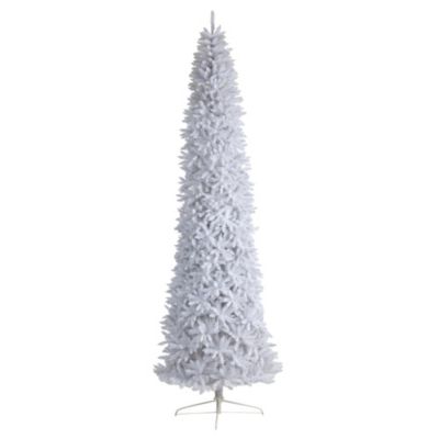 12-Foot Slim White Artificial Christmas Tree with 3235 Bendable Branches