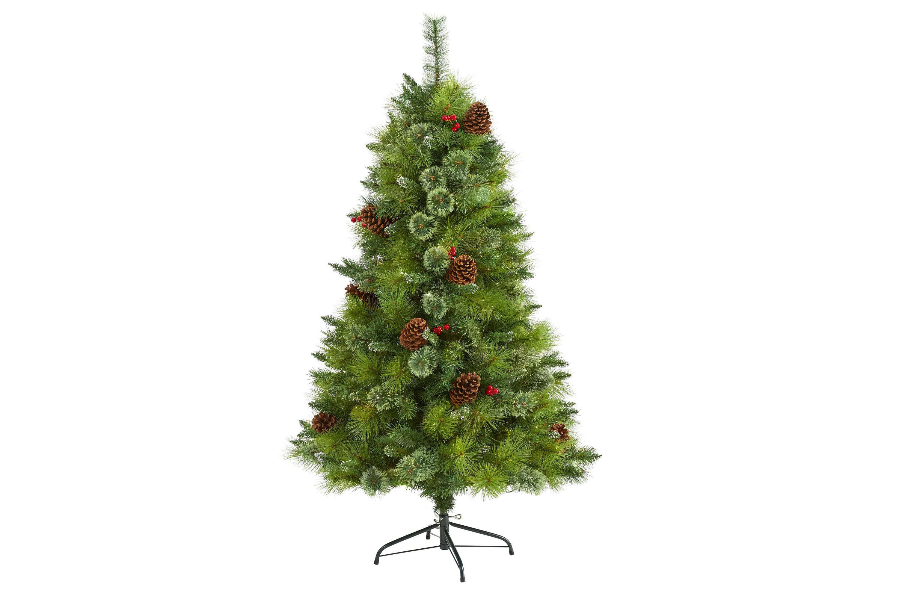 5-Foot Montana Mixed Pine Artificial Christmas Tree with Pine Cones, Berries and 510 Bendable Branches