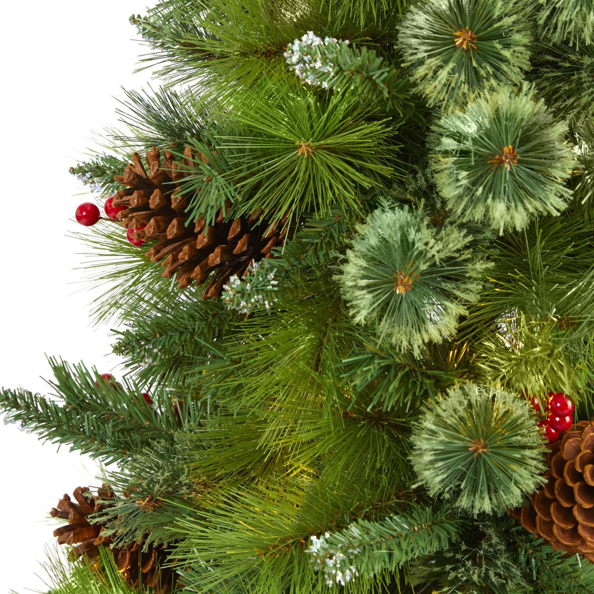 5-Foot Montana Mixed Pine Artificial Christmas Tree with Pine Cones, Berries and 510 Bendable Branches