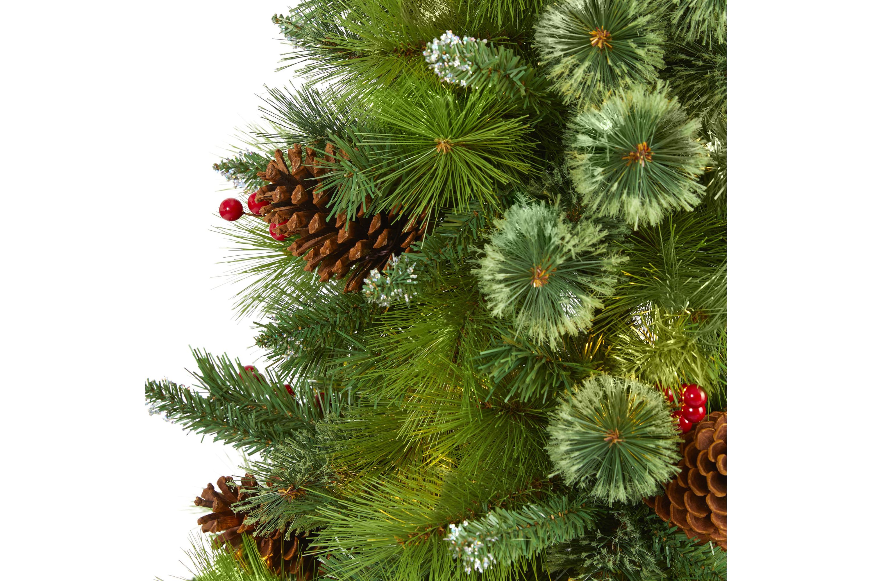 5-Foot Montana Mixed Pine Artificial Christmas Tree with Pine Cones, Berries and 510 Bendable Branches