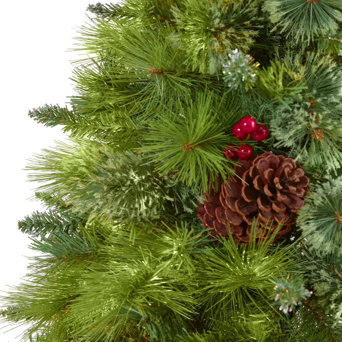 6-Foot Montana Mixed Pine Artificial Christmas Tree with Pine Cones, Berries and 814 Bendable Branches
