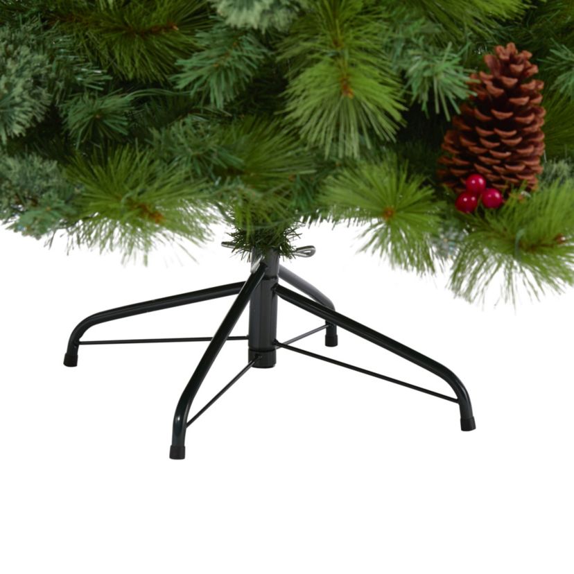 6-Foot Montana Mixed Pine Artificial Christmas Tree with Pine Cones, Berries and 814 Bendable Branches