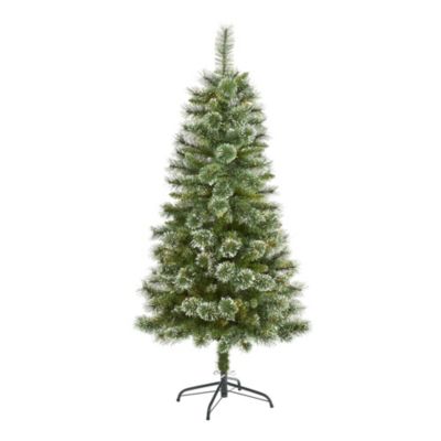 Nearly Natural 5-Foot Wisconsin Slim Snow Tip Pine Artificial Christmas Tree with 298 Bendable Branches -  7601559T4506