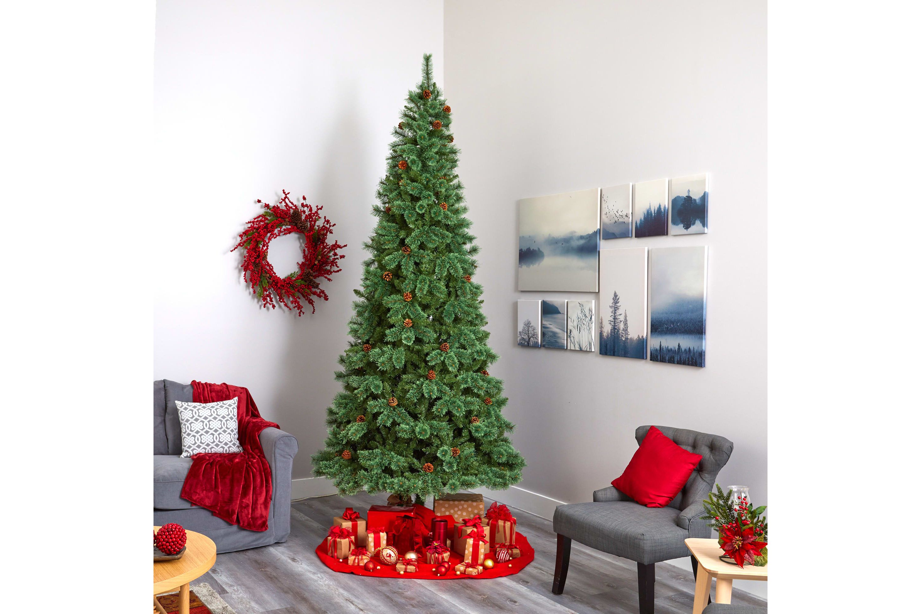 10-Foot White Mountain Pine Artificial Christmas Tree with 1875 Bendable Branches