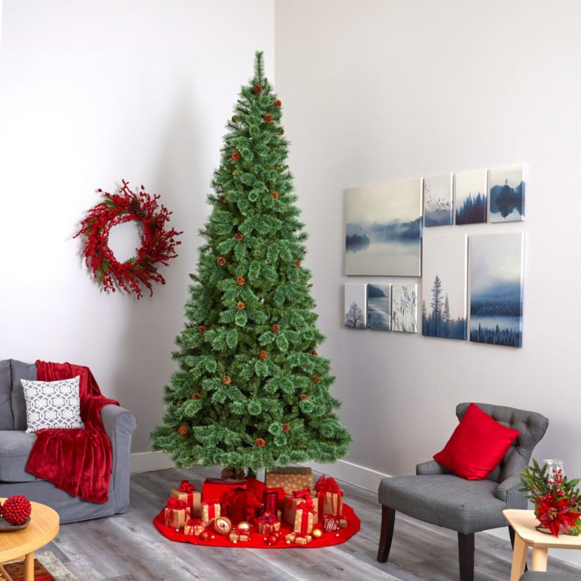 10-Foot White Mountain Pine Artificial Christmas Tree with 1875 Bendable Branches