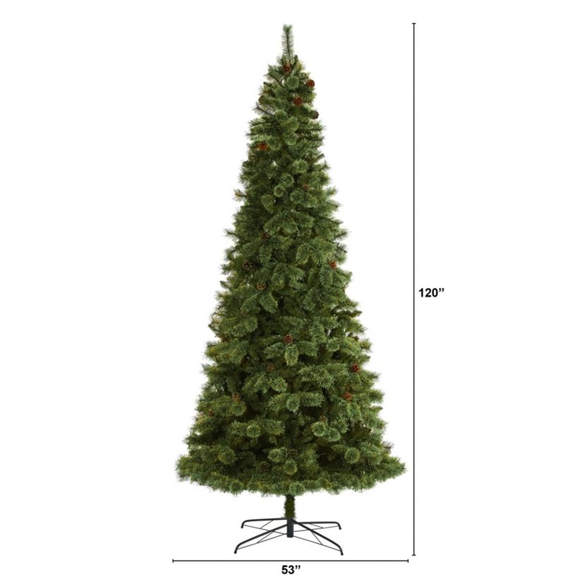 10-Foot White Mountain Pine Artificial Christmas Tree with 1875 Bendable Branches