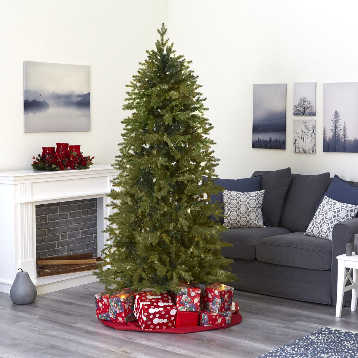 7-Foot Belgium Fir Natural-Look Artificial Christmas Tree with 1894 Bendable Branches