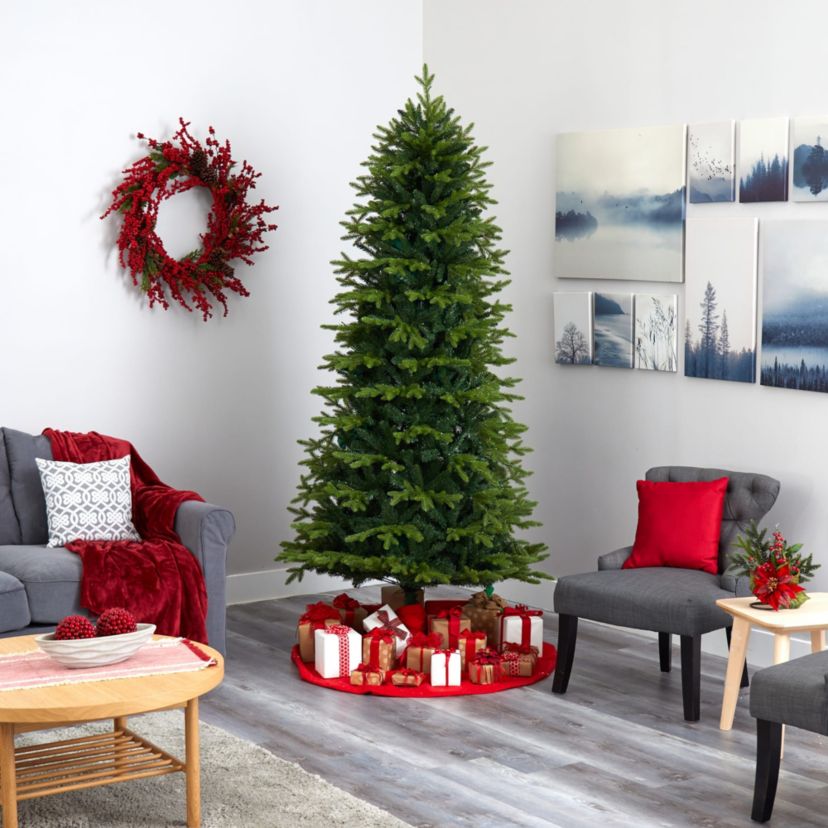 8-Foot Belgium Fir Natural-Look Artificial Christmas Tree with 2358 Bendable Branches