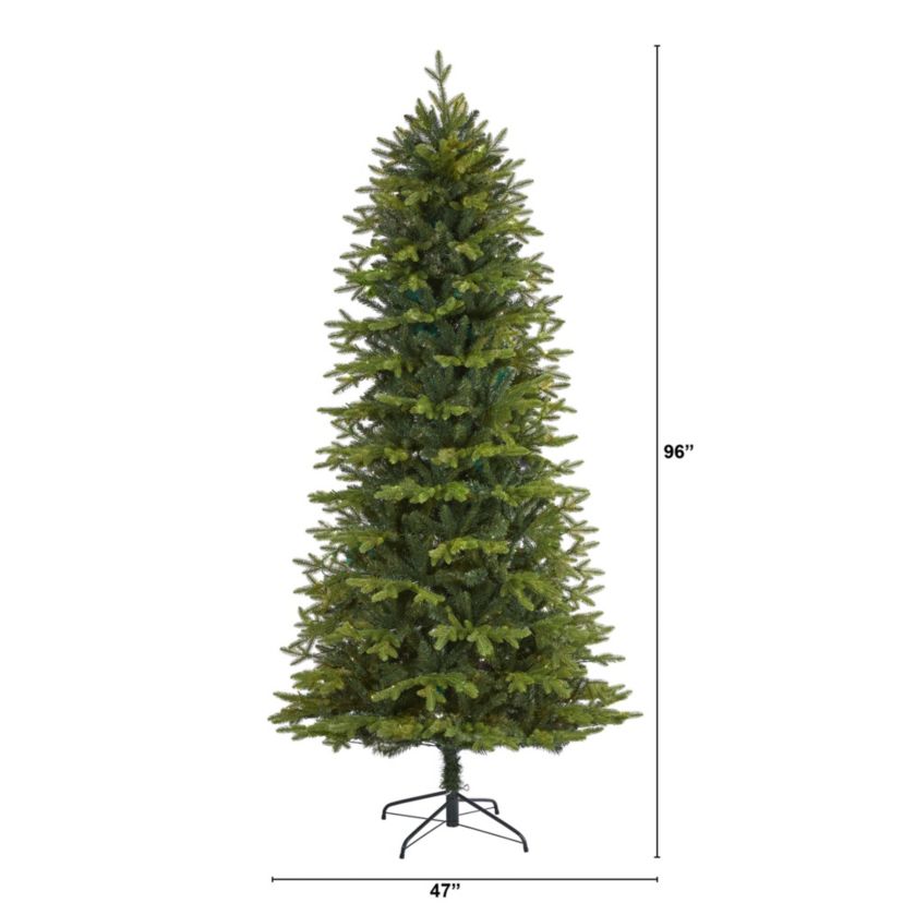 8-Foot Belgium Fir Natural-Look Artificial Christmas Tree with 2358 Bendable Branches
