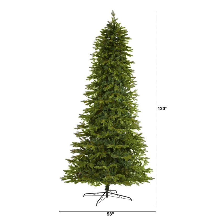 10-Foot Belgium Fir Natural-Look Artificial Christmas Tree with 3514 Bendable Branches