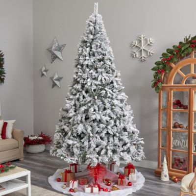 10-Foot Flocked West Virginia Fir Artificial Christmas Tree with 1680 Bendable Branches