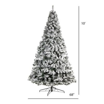 10-Foot Flocked West Virginia Fir Artificial Christmas Tree with 1680 Bendable Branches