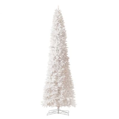 13-Foot Slim White Artificial Christmas Tree with 1350 Warm White LED Lights and 3924 Bendable Branches