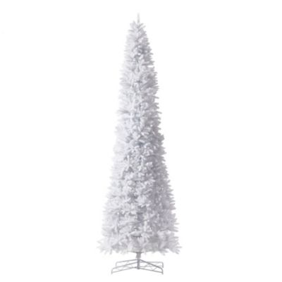 13-Foot Slim White Artificial Christmas Tree with 1350 Warm White LED Lights and 3924 Bendable Branches