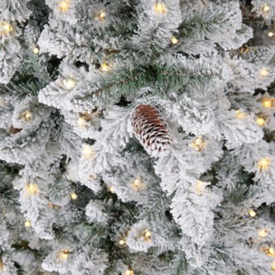 Foot Flocked Livingston Fir Artificial Christmas Tree with Pine Cones