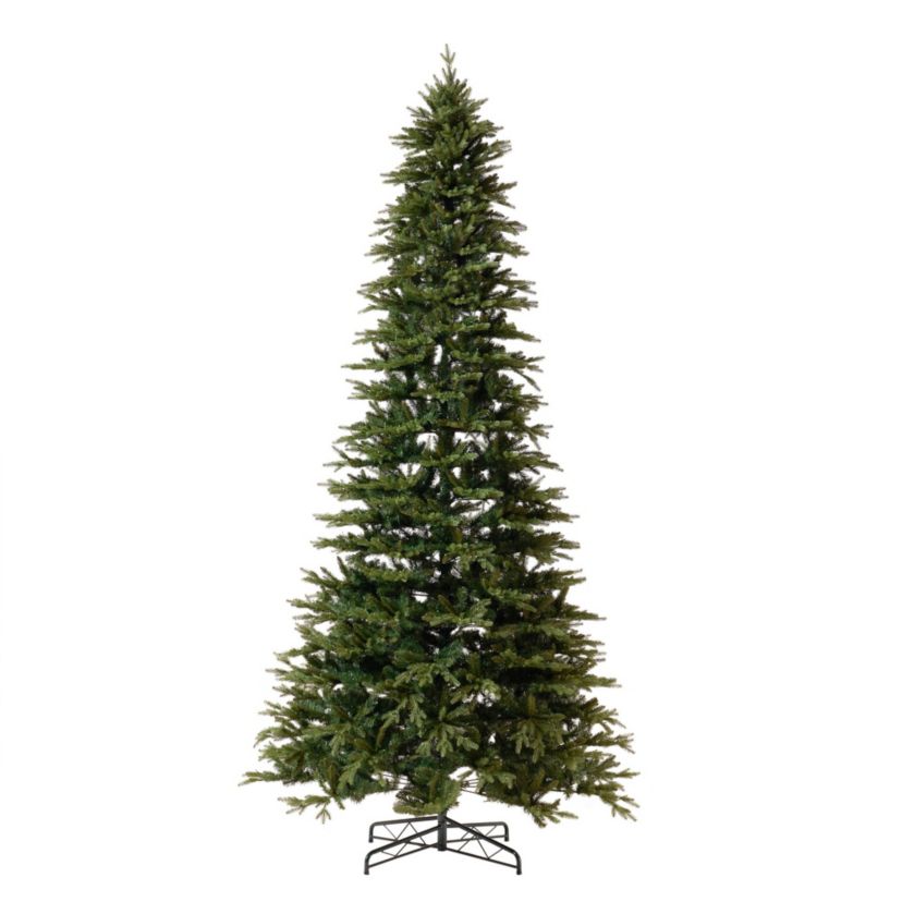 12-Foot Belgium Fir Natural-Look Artificial Christmas Tree with 1500 Clear LED Lights and 4962 Bendable Branches