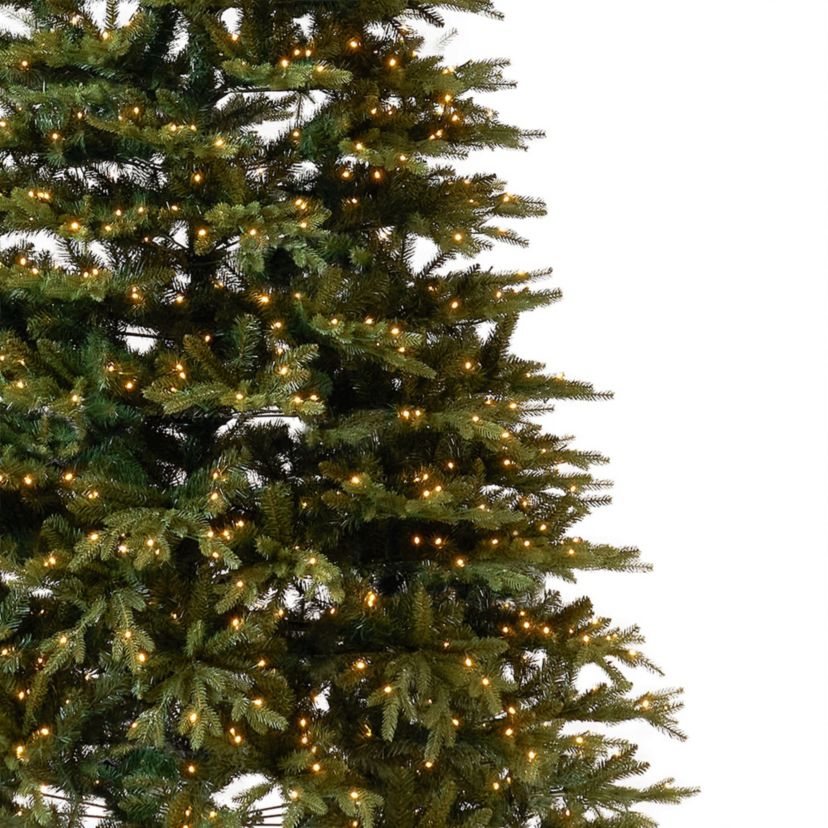 12-Foot Belgium Fir Natural-Look Artificial Christmas Tree with 1500 Clear LED Lights and 4962 Bendable Branches