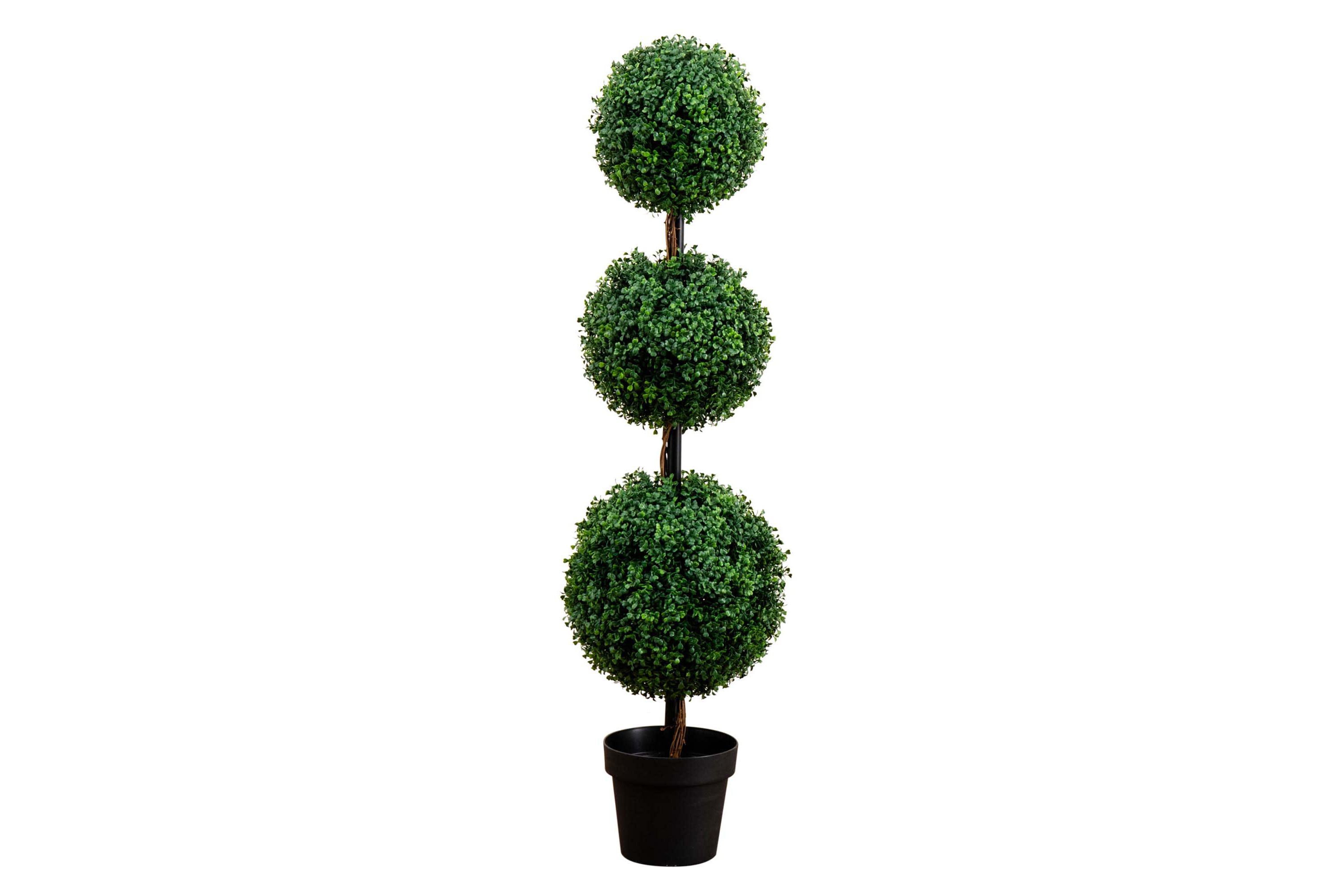 4ft. Artificial Triple Ball Boxwood Topiary Tree (Indoor/Outdoor)