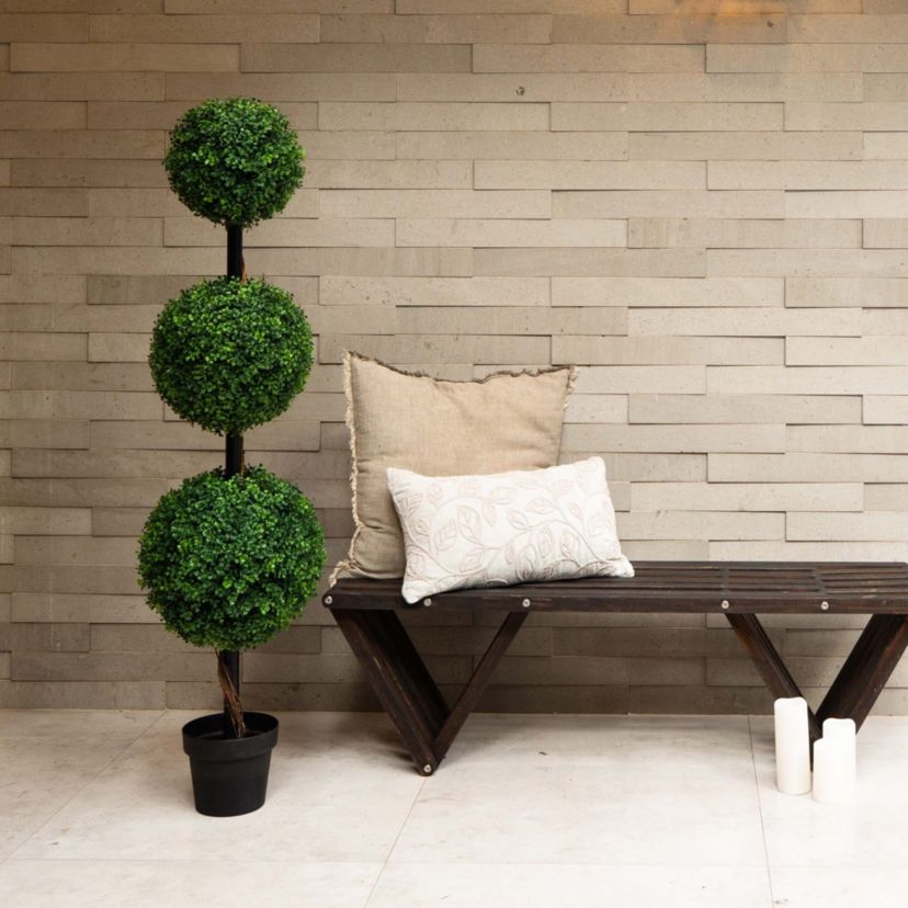 4ft. Artificial Triple Ball Boxwood Topiary Tree (Indoor/Outdoor)